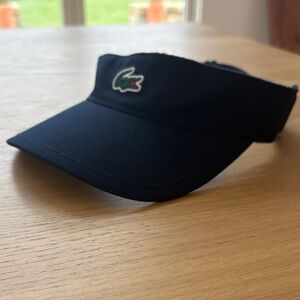 Lacoste Navy Visor with Green Crocodile Logo